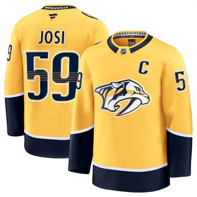 Men's Nashville Predators #59 Roman Josi Gold 2024-25 Home Stitched Hockey Jersey Dzhi,We sell and wholesale Men's Nashville Predators #59 Roman Josi Gold 2024-25 Home Stitched Hockey Jersey Dzhi on line form chian!